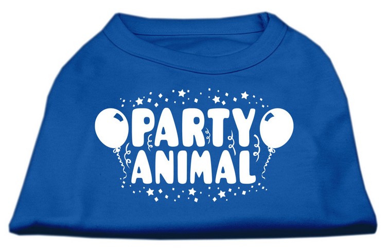 Party Animal Screen Print Shirt Blue Med